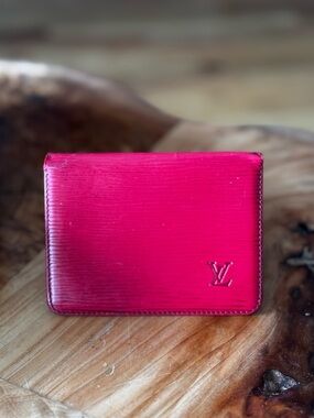 Louis Vuitton card wallet, red epi  leather vintage
